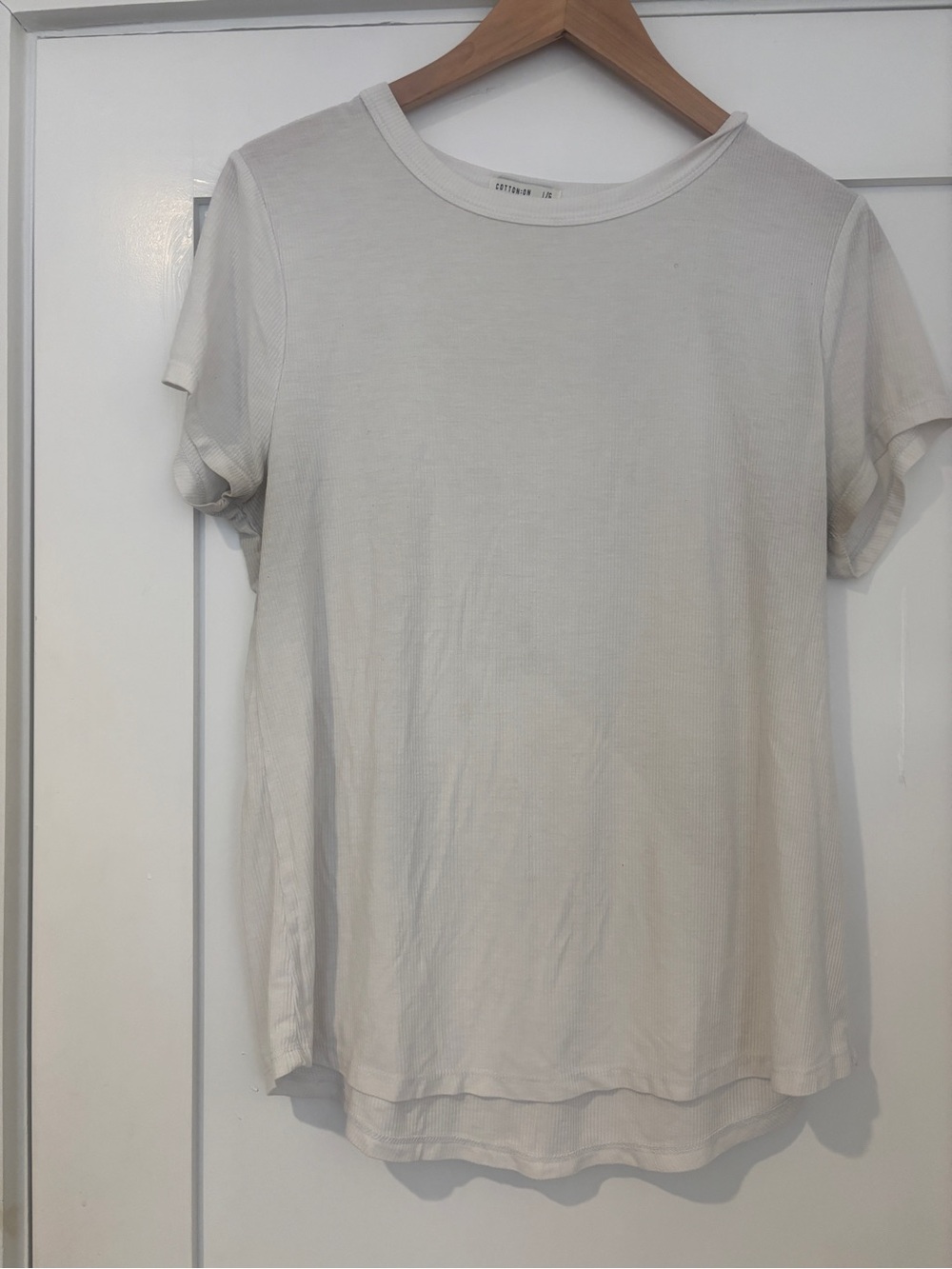 Cotton On Cream Short Sleeve Crewneck Tee
